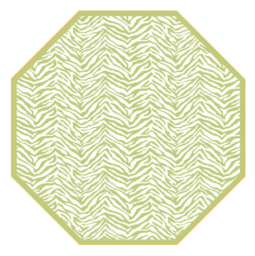 2-Sided Zebra Octagonal Placemat - Lime