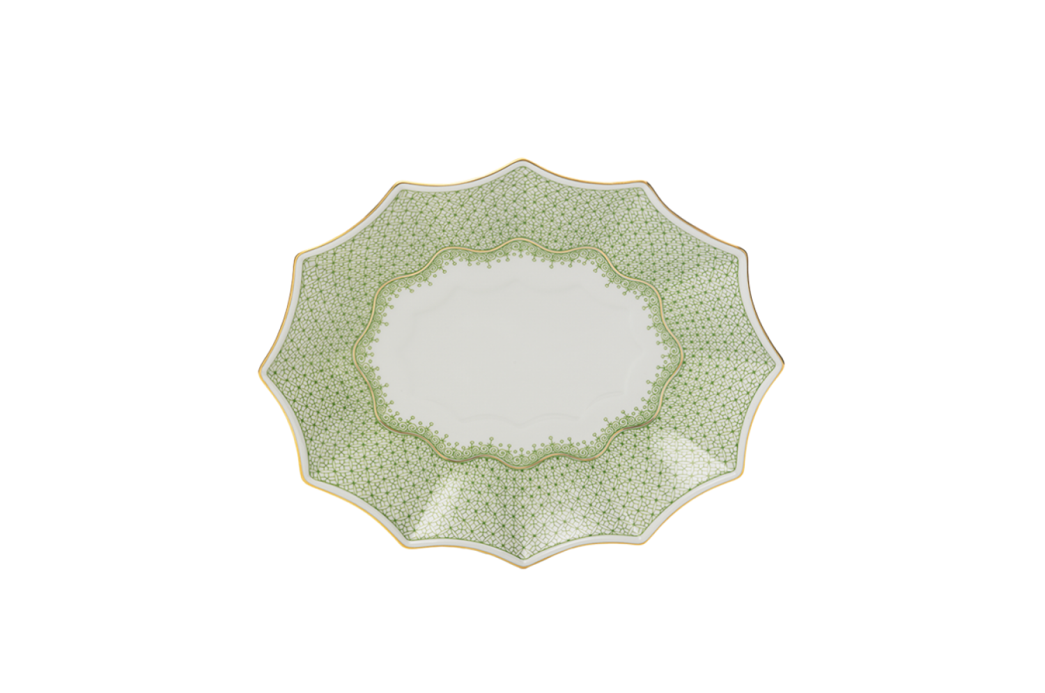 Apple Green Lace Fluted Tray - Small