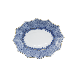 Blue Lace Fluted Tray  -  Small