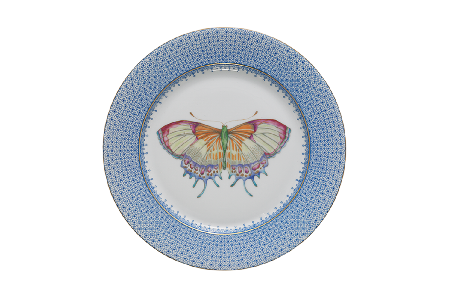 Butterfly Dessert Plate - Cornflower Lace