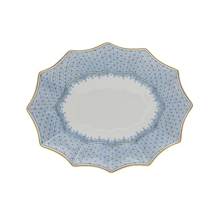 Cornflower Lace Fluted Tray - Small