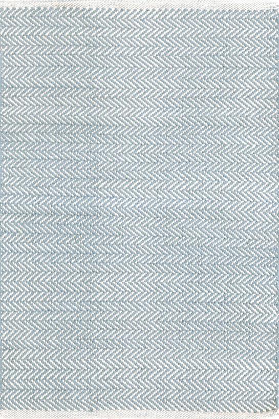 Herringbone Swedish Blue Cotton Rug - 2x3'