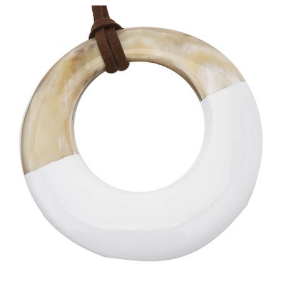 Horn Circle Necklace - White