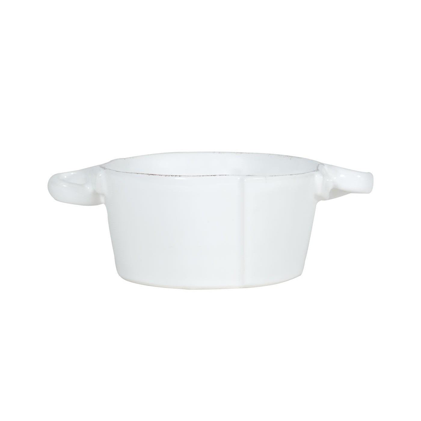 Lastra Small Handled Bowl - White