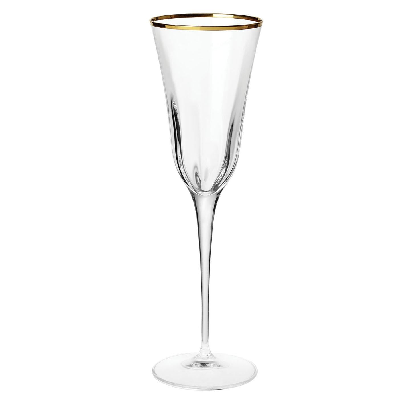 Optical Champagne Flute - Gold