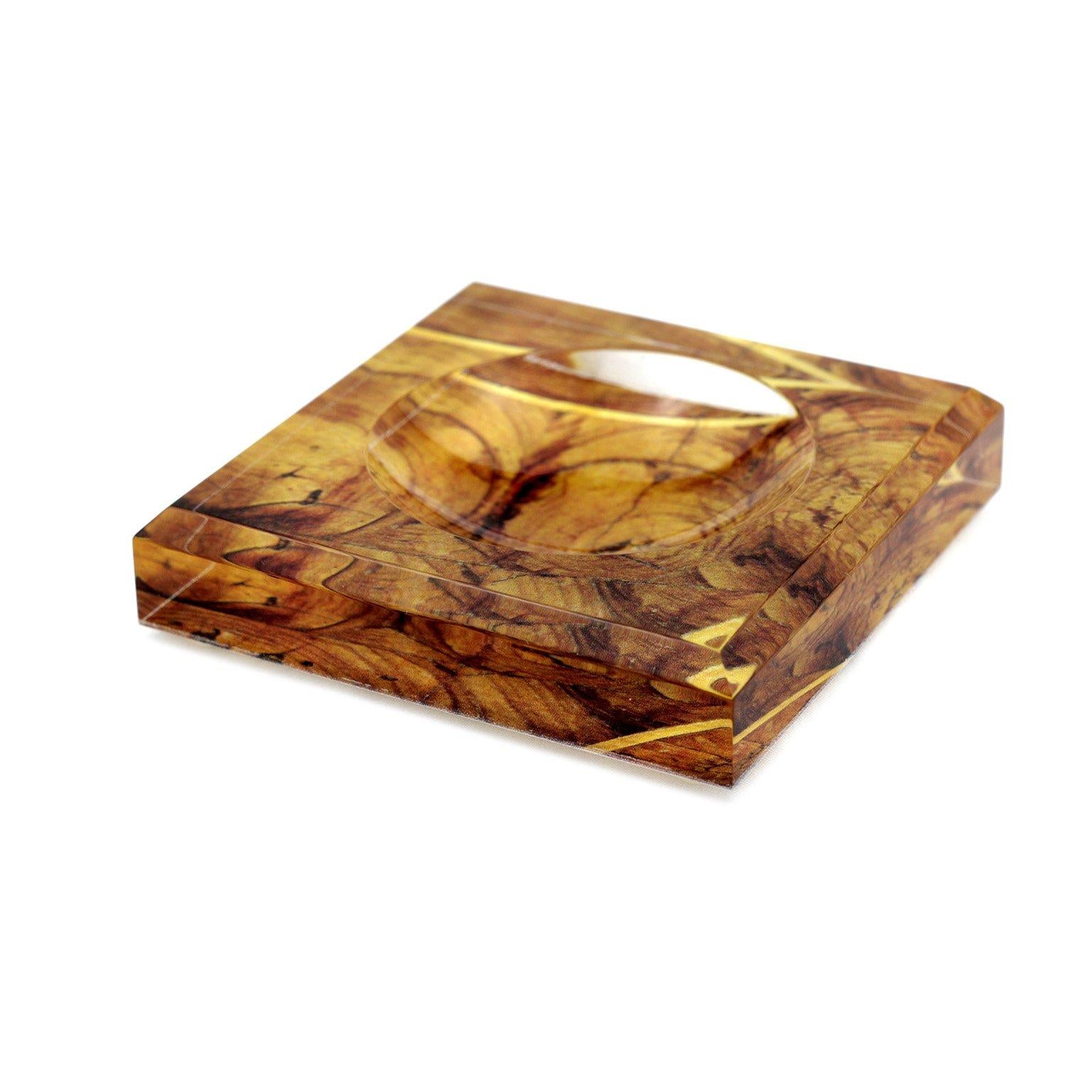 Acrylic Soap Dish - Oyster Wood