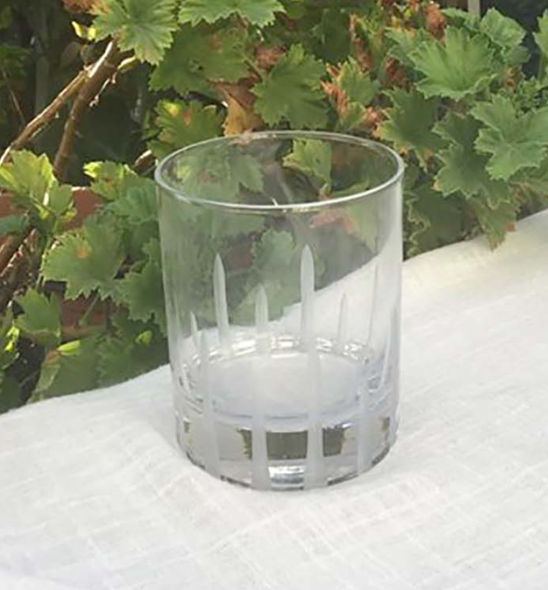 Frosted Clear Stripe Drinking Glasses - Set of 6