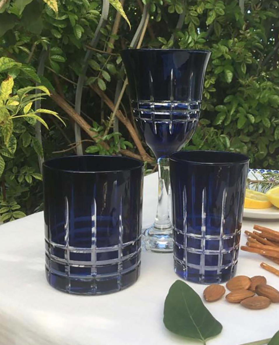 Milan Wine Glasses Blue - Set of 6