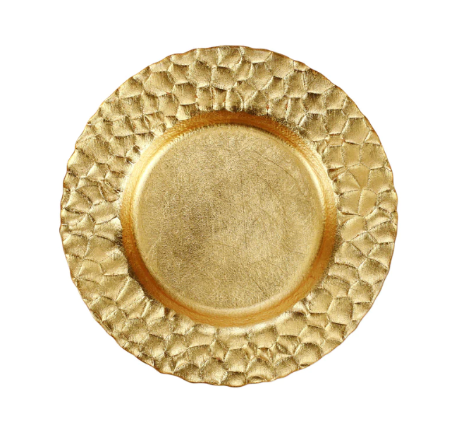 Rufolo Glass Gold Honeycomb Salad Plate