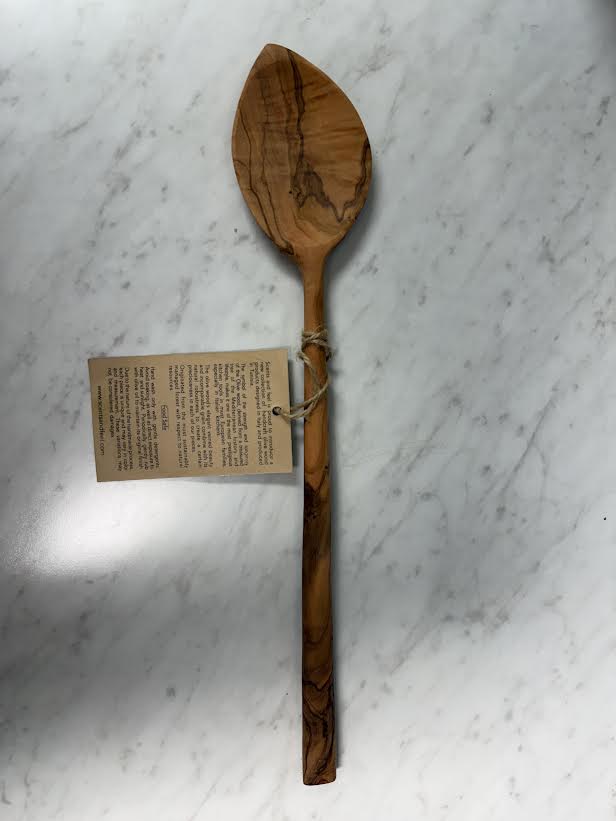 Olive Wood Pointed Spoon - 12"