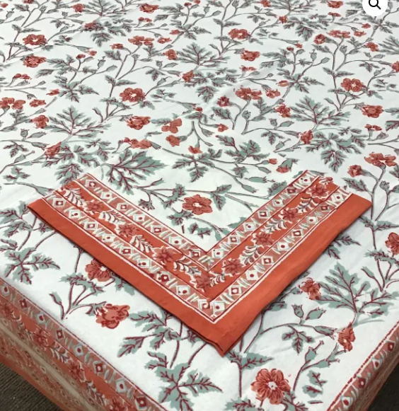 Rose Natural Tablecloth