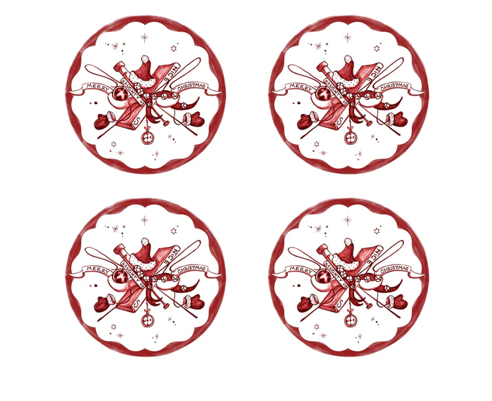 Country Estate Ruby Coaster Set