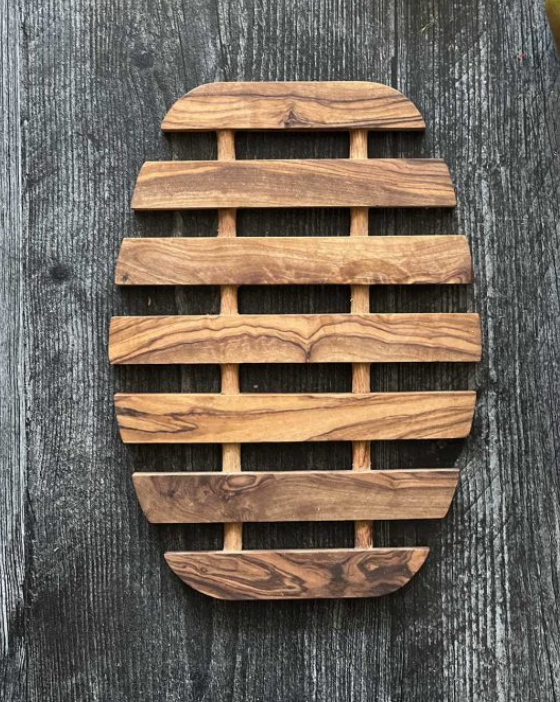 Olive Wood Oval Trivet