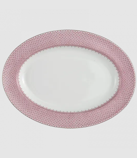 Pink Lace Oval Platter
