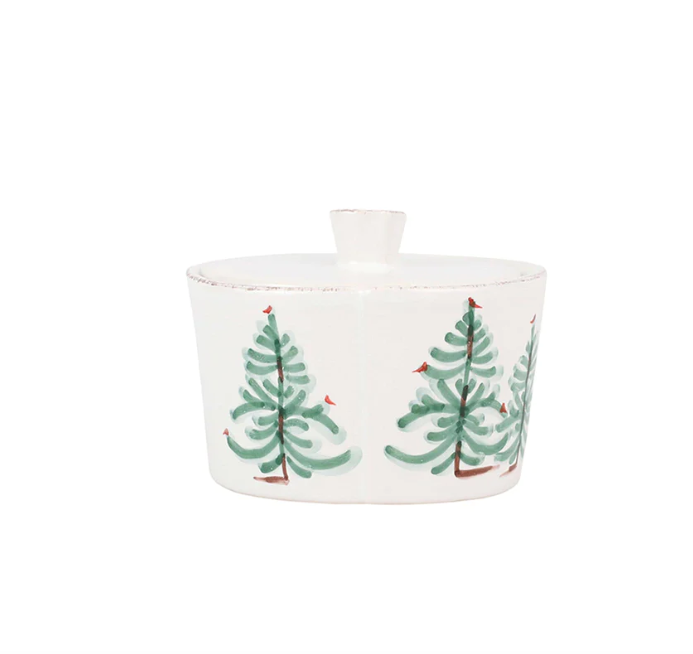 Lastra Holiday Sugar Bowl - White