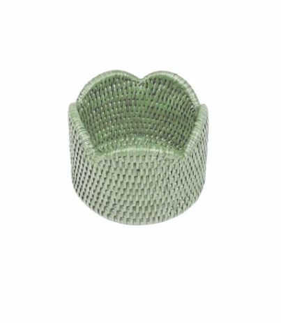 Rattan Scallop Wine Coaster - Green