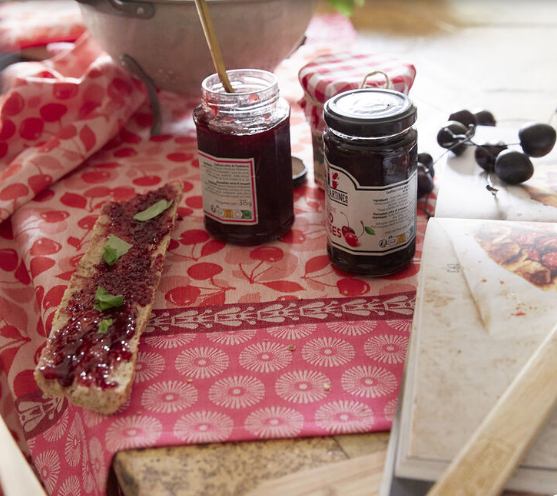 Cerises Tea Towel - Red