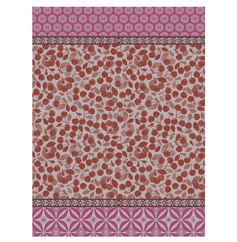 Cerises Tea Towel - Red