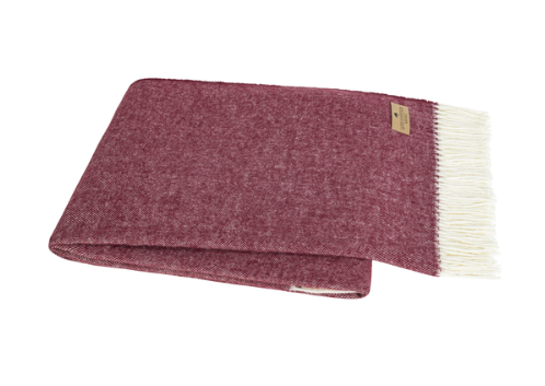 Italian Herringbone Throw - Cranberry