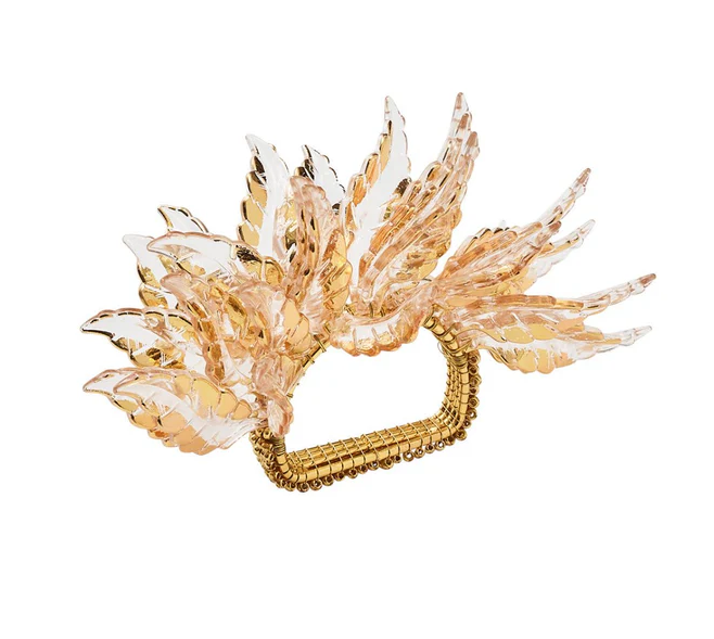 Gilded Leave Napkin Ring - Gold