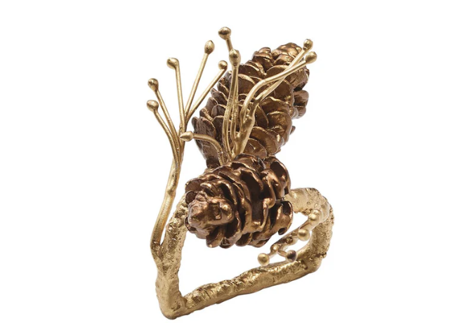 Gilded Pine Napkin Ring