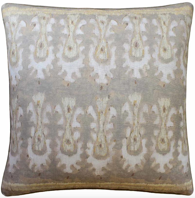 22x22 Batik Pillow - White Sand