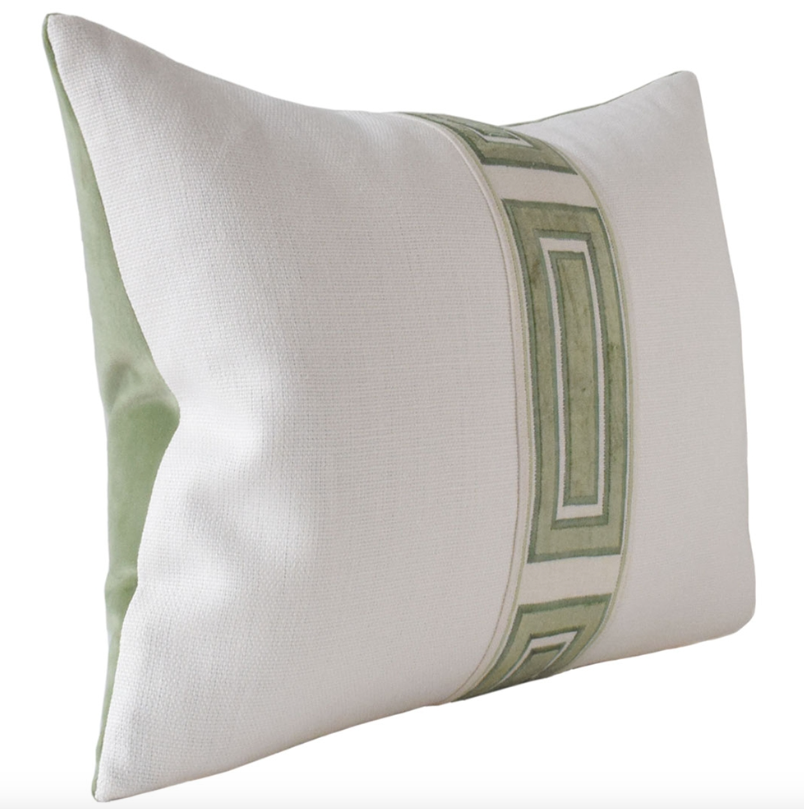 Giorgio Ingot Linen Lumbar Pillow - Greenery