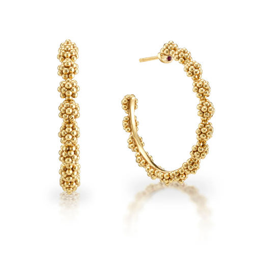 Berry Icon Medium Hoop Earrings - Gold