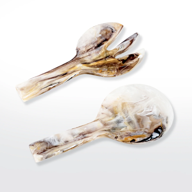 Set of 2 Short Handle Servers - Mocha Swirl