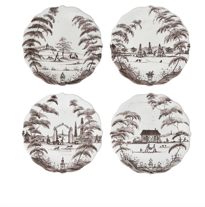Set of 4 Country Estate Party Plates - Flint