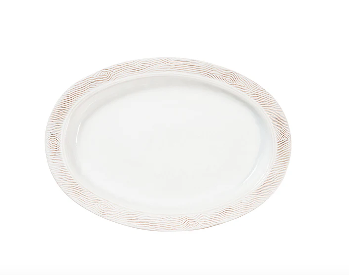 Blenheim Oak 18" Oval Platter - Whitewash