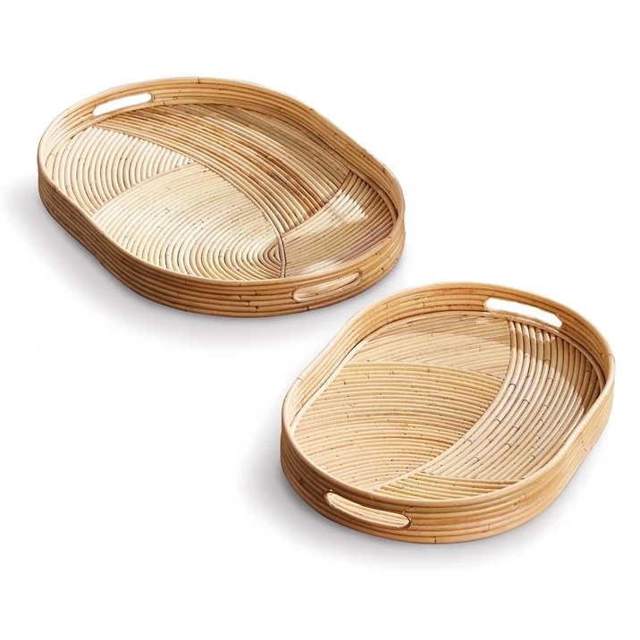 Jelani Cane Oval Tray