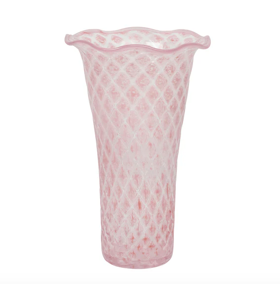 Trellis 9" Flared Vase - Blush