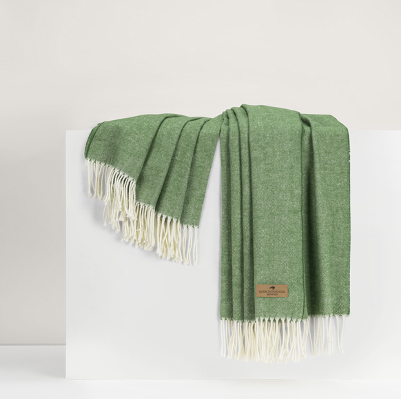 Italian Herringbone Throw - Meadow