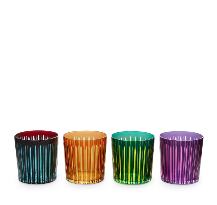 Assorted Set of 4 Prism Double Old Fashion Glasses