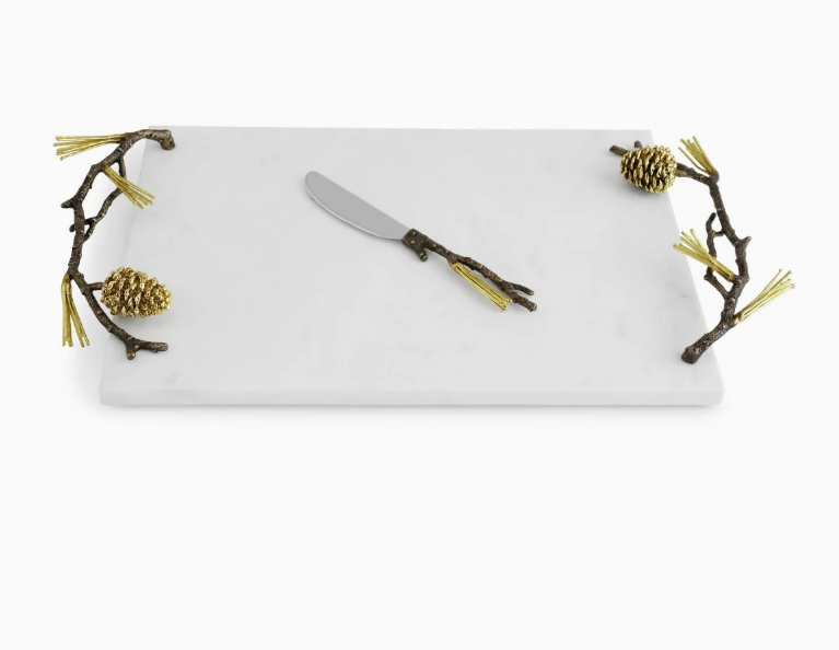 Pine Cone Cheese Board with Knife