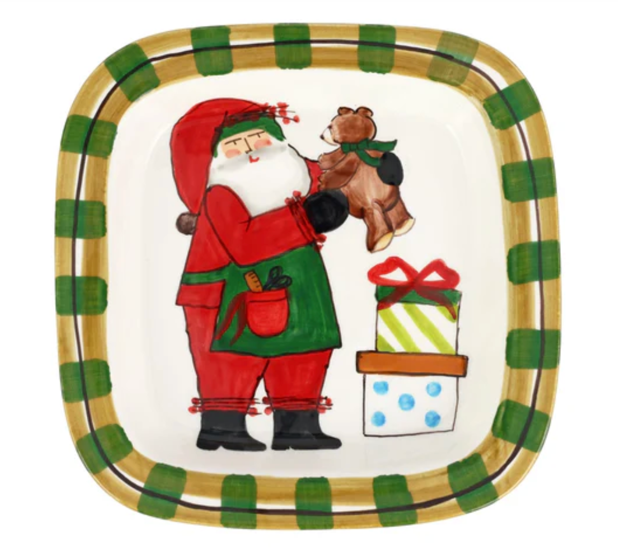Old St. Nick Small Rimmed Square Platter