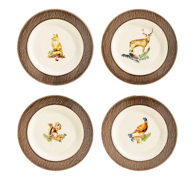 Forest Walk Animal Cocktail Plates - Set of 4