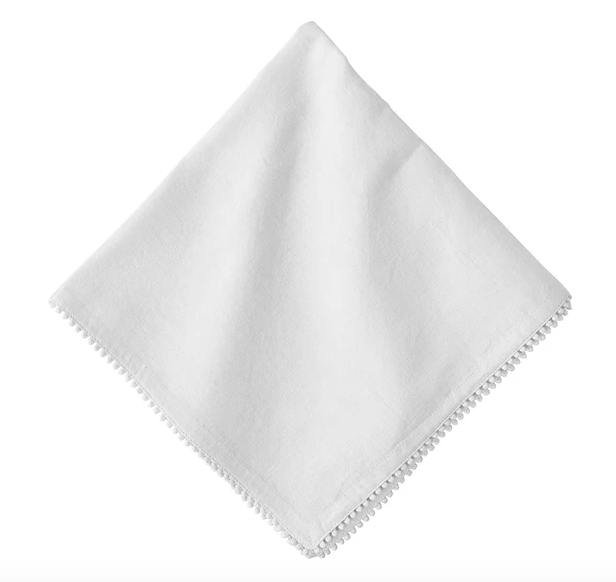 Berry Trim Napkin - White