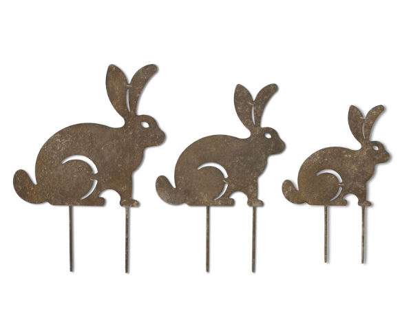 Metal Rabbit Decorative Garden Stakes