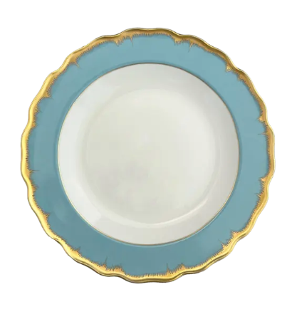 Chelsea Feather Turquoise Dinner Plate