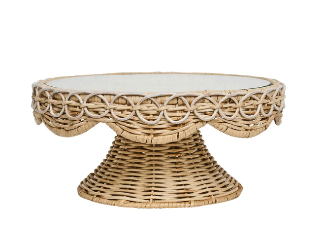 Provence Rattan Cake Stand - Whitewash