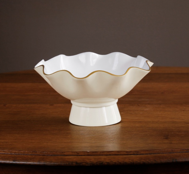 Encanto Carola Small Pedestal - Cream and White
