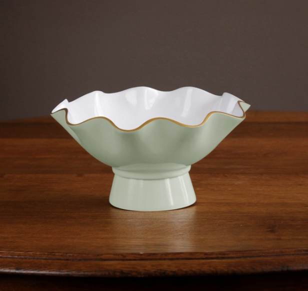 Encanto Carola Small Pedestal - Pistachio and White