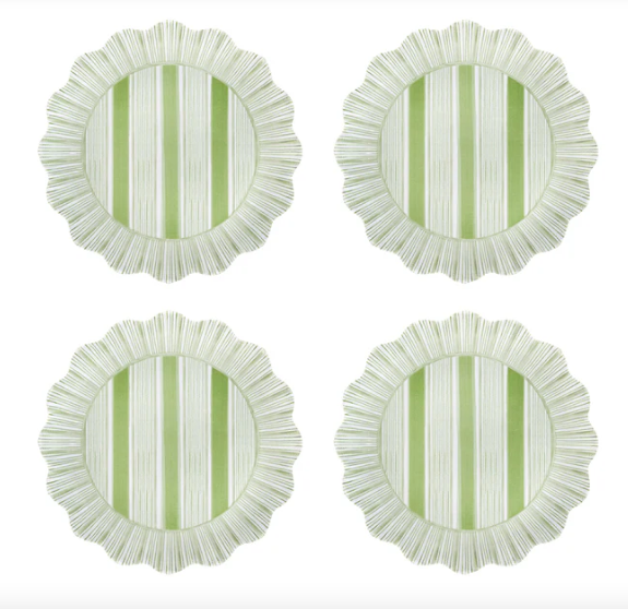 Cabana Stripe Melamine Dessert/Salad Plate - Seagrass