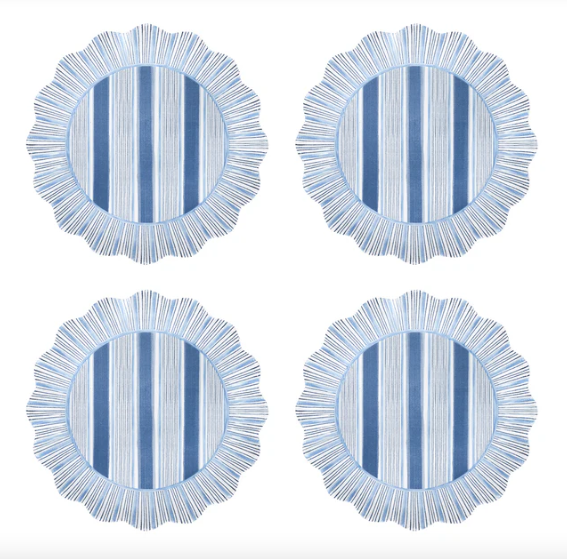 Cabana Stripe Melamine Dessert/Salad Plate - Ocean