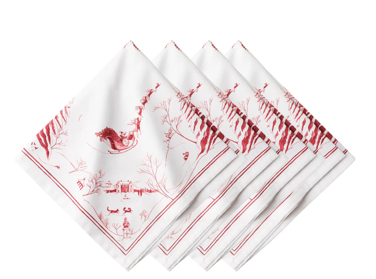 Country Estate Winter Frolic Napkin - Ruby