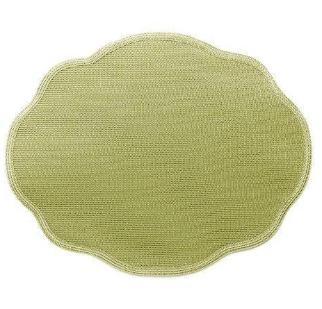 Scallop Oval Placemat - Golden Moss