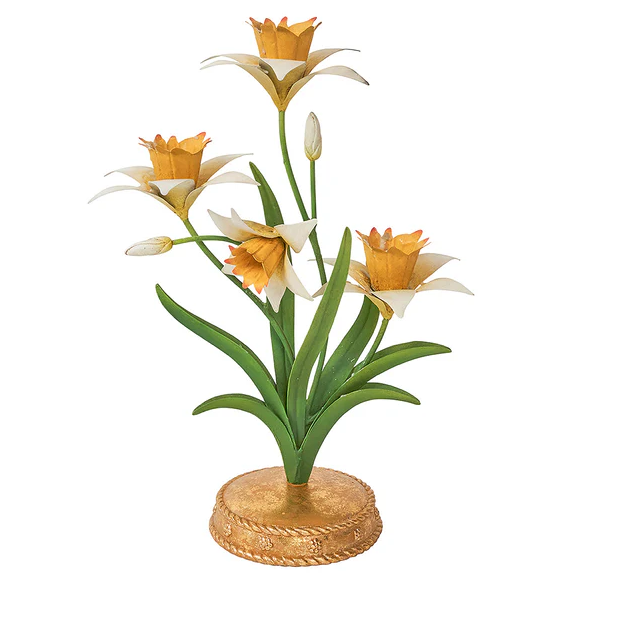 Meadow Walk Daffodil 14" Centerpiece Candelabra - Yellow