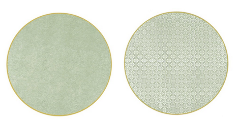 2-Sided Sayagata Round Placemat - Saxon Green